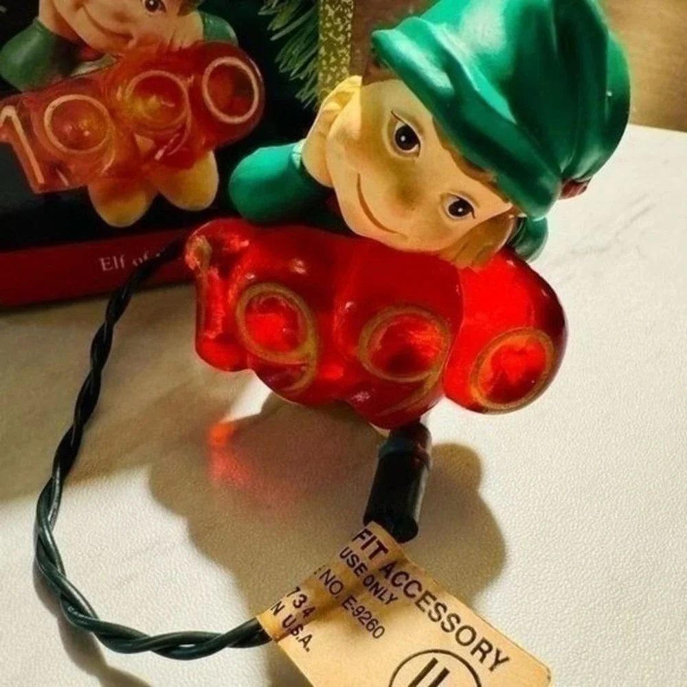 Hallmark Keepsake 1990 Elf of the Year Light Up Ornament, Vintage, Christmas NIB